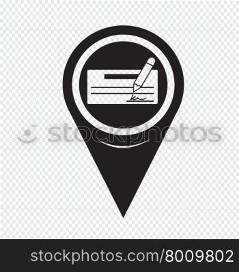 Map Pointer cheque icon