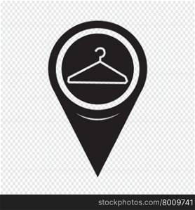 Map Pointer Clothes Hanger Icon