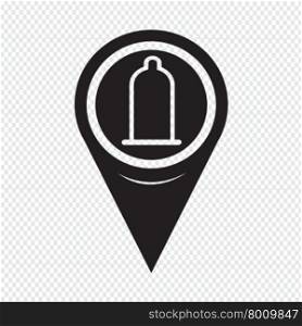 Map Pointer Condom Icon