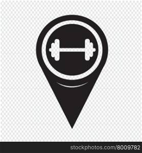 Map Pointer Dumbbell Icon