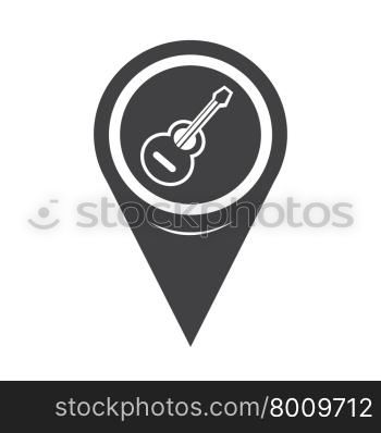 Map Pointer Guitar Icon