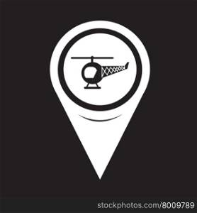 Map Pointer Helicopter Icon