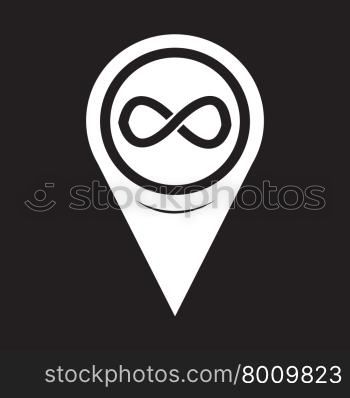 Map Pointer infinity symbol icon