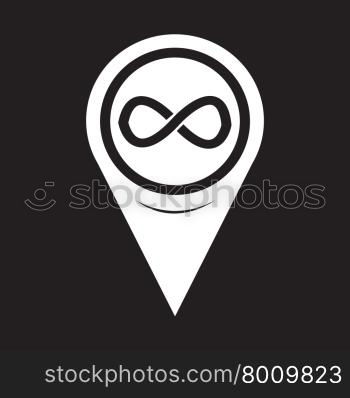Map Pointer infinity symbol icon