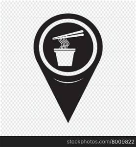 Map Pointer Noodles Icon
