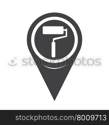 Map Pointer paint roller Icon