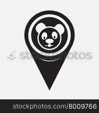 Map Pointer Panda Icon