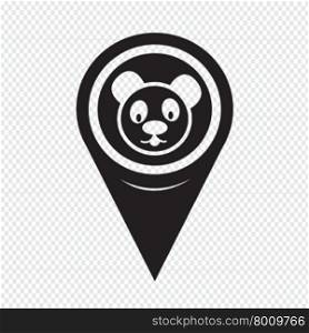 Map Pointer Panda Icon