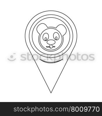 Map Pointer Panda Icon