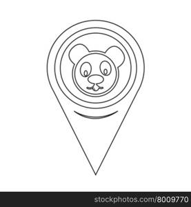 Map Pointer Panda Icon