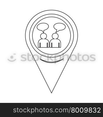 Map Pointer People Talk Icon