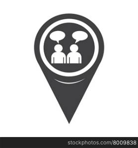 Map Pointer People Talk Icon