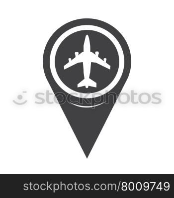 Map Pointer Plane Icon