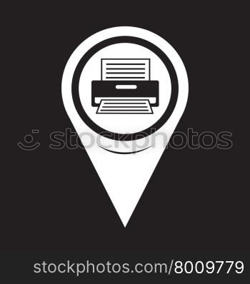 Map Pointer Printer Icon