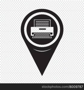 Map Pointer Printer Icon