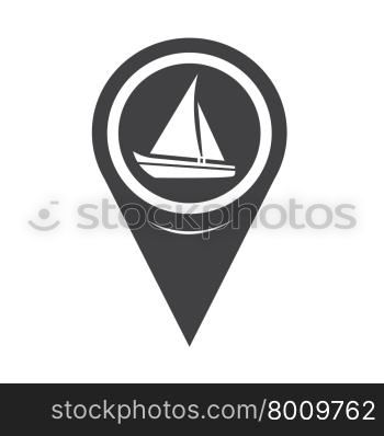 Map Pointer Sailing Boat Icon