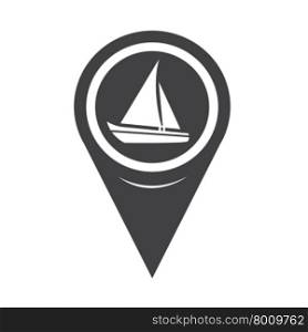 Map Pointer Sailing Boat Icon