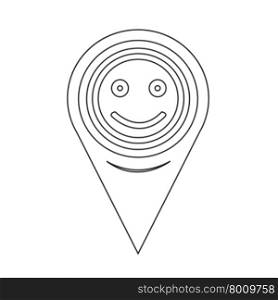 Map Pointer Smile Icon