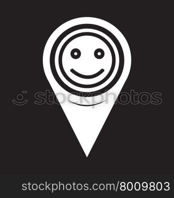 Map Pointer Smile Icon