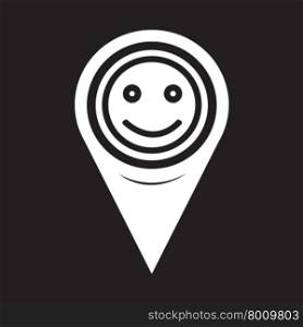 Map Pointer Smile Icon