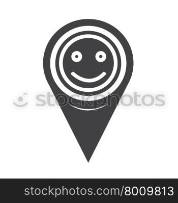 Map Pointer Smile Icon