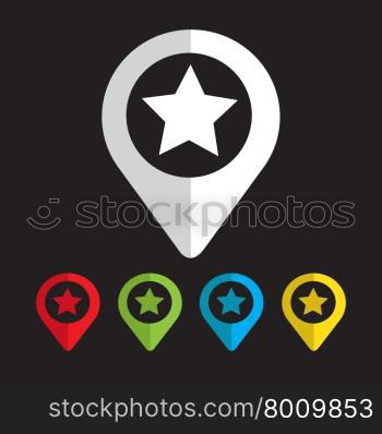 Map Pointer Star Icon