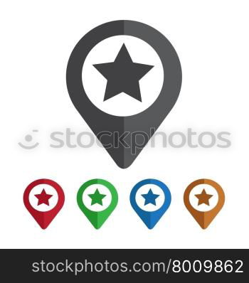 Map Pointer Star Icon