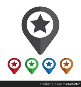 Map Pointer Star Icon