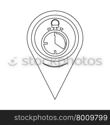 Map Pointer Stopwatch Icon