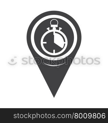 Map Pointer Stopwatch Icon