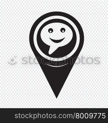 Map Pointer Talking Bubble Icon