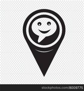 Map Pointer Talking Bubble Icon