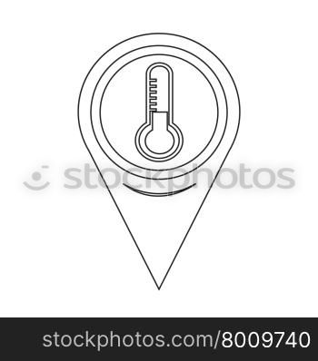 Map Pointer Thermometer Icon