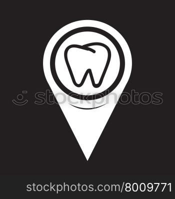 Map Pointer Tooth Icon