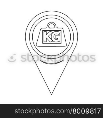 Map Pointer Weight Kilogram Icon