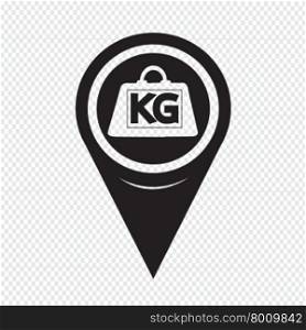 Map Pointer Weight Kilogram Icon