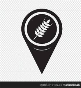 Map Pointer Wheat Ear Icon