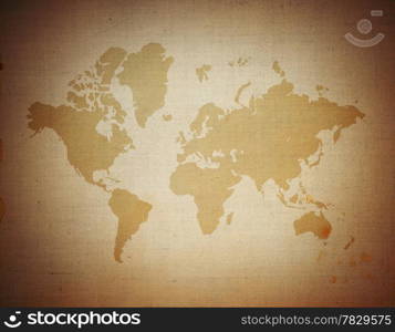 Map world on paper background Style Grunge