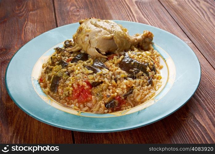 "Maqluba is a traditional dish of the Arab Levant, Persia, and Palestine.dish includes meat, rice, and fried vegetables placed in a pot, which is then flipped upside down when served, hence the name maqluba, which translates literally as "upside-down"."