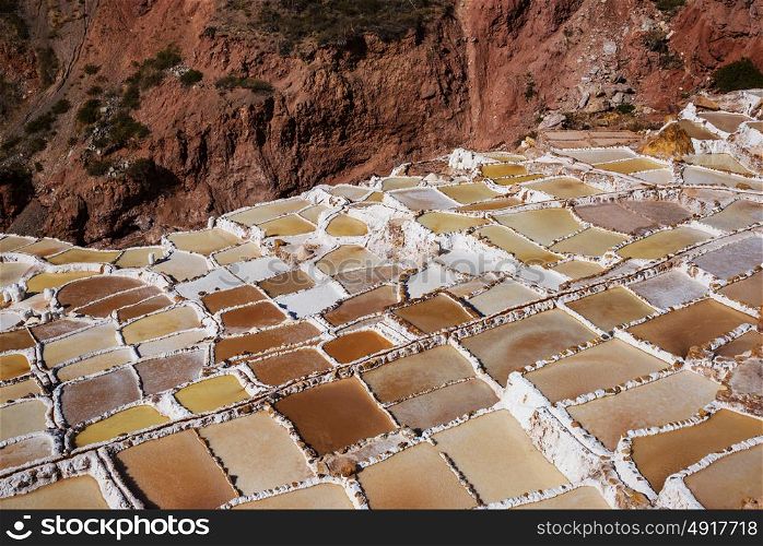 Maras salt ponds located at the Urubamba, Peru