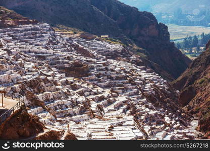 Maras salt ponds located at the Urubamba, Peru