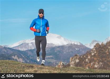 Marathon runner during winter training in altitude to raise hemoglobin in blood