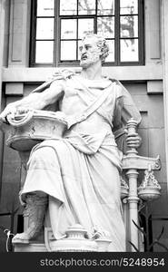 marble and statue in old city of london england