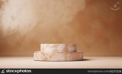 Marble display podium background. Illustration Generative AI 