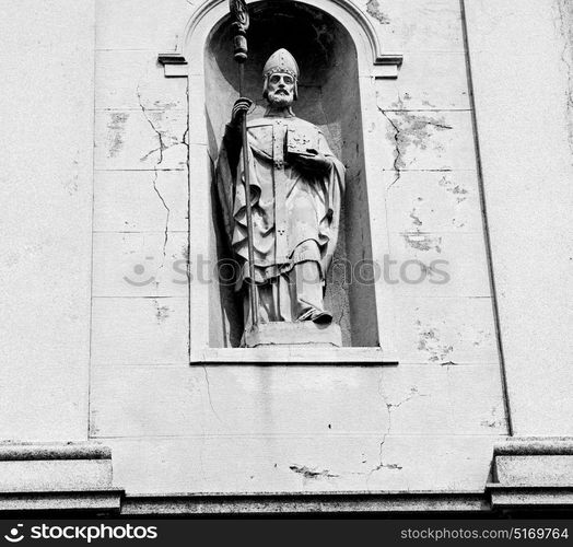 marble in old historical construction italy europe milan and statue