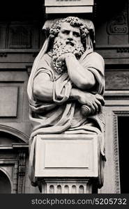 marble in old historical construction italy europe milan and statue