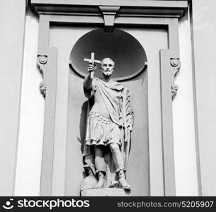 marble in old historical construction italy europe milan and statue