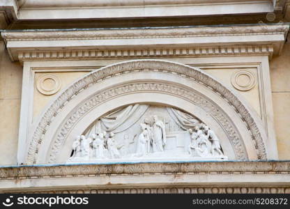 marble in old historical construction italy europe milan and statue