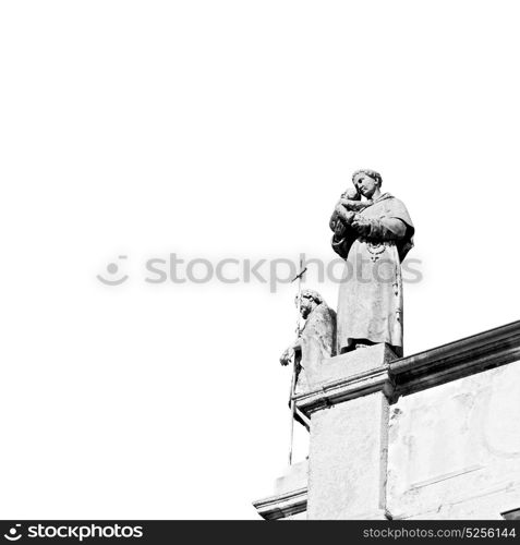 marble in old historical construction italy europe milan and statue