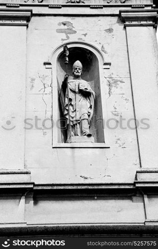 marble in old historical construction italy europe milan and statue